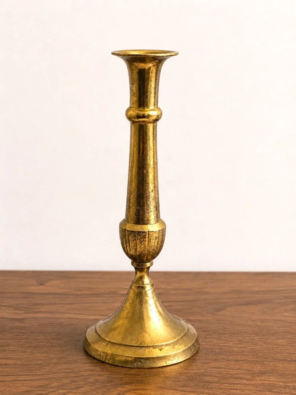 Vintage Brass Candlestick Holder 11.75” Tall Made in India Traditional Decor